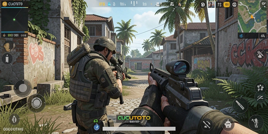 Tampilan gameplay seru dalam CUCUTOTO yang penuh aksi.