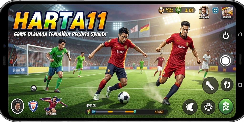 Tampilan menarik dari gameplay <strong>HARTA11</strong> di arena olahraga yang mendebarkan.