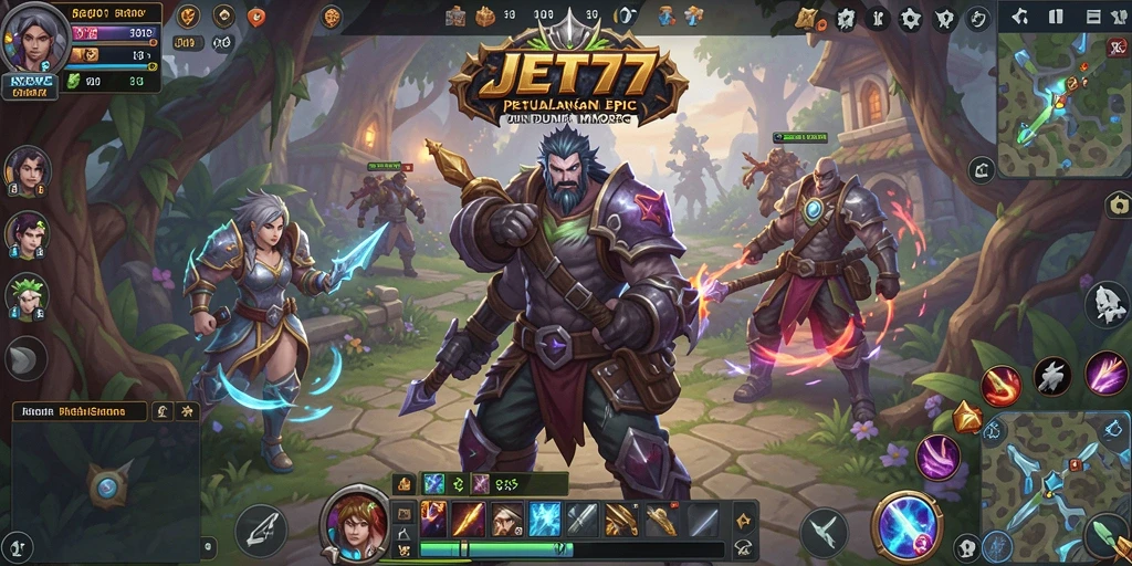 Screenshot JET77 menunjukkan aksi seru di dunia MMORPG.