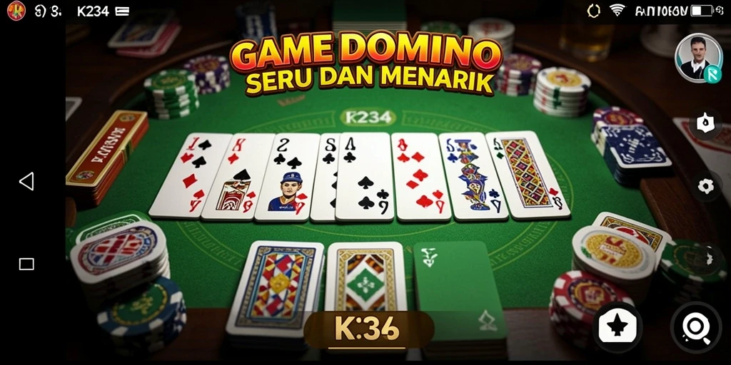 Screenshot K234 menampilkan gameplay seru permainan Domino.