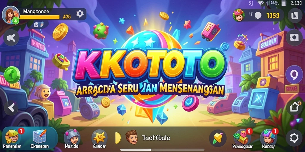 Tampilan gameplay KIKOTOTO yang penuh warna dan penuh aksi.