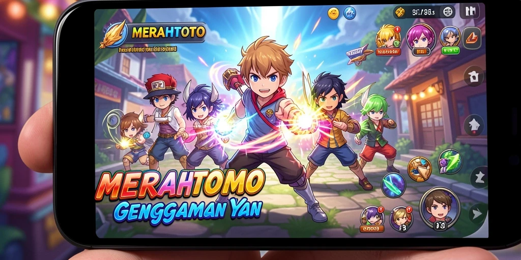 Screenshot MERAHTOTO menampilkan aksi seru dalam dunia Anime.