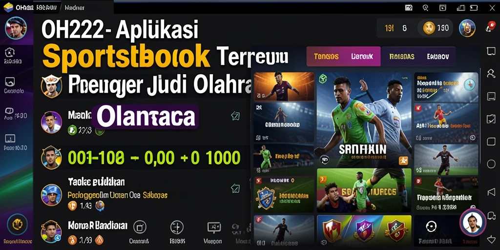 Screenshot utama OH222 menampilkan antarmuka aplikasi Sportsbook.