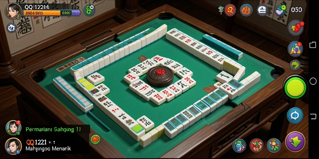 Tampilan screenshot dari gameplay Mahjong yang menarik di QQ1221.